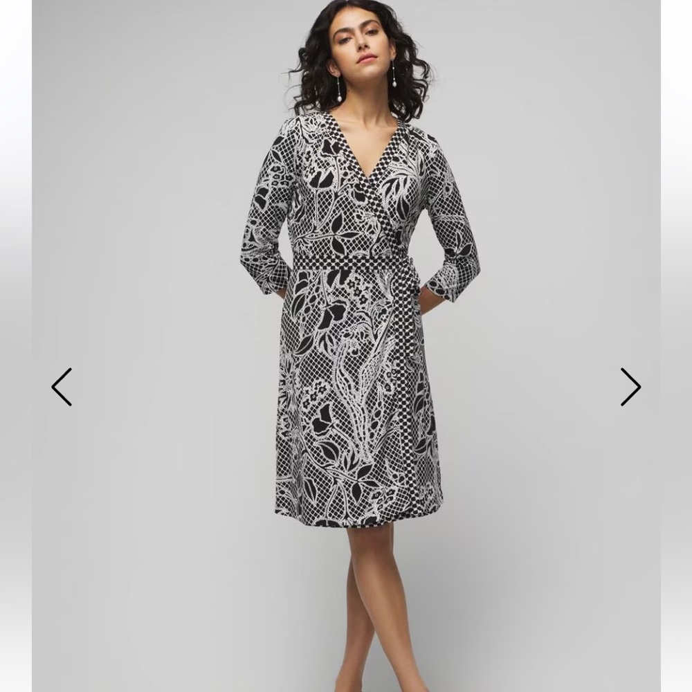 NWT White House Black Market 3/4 Sleeve Reversible Wrap Dress